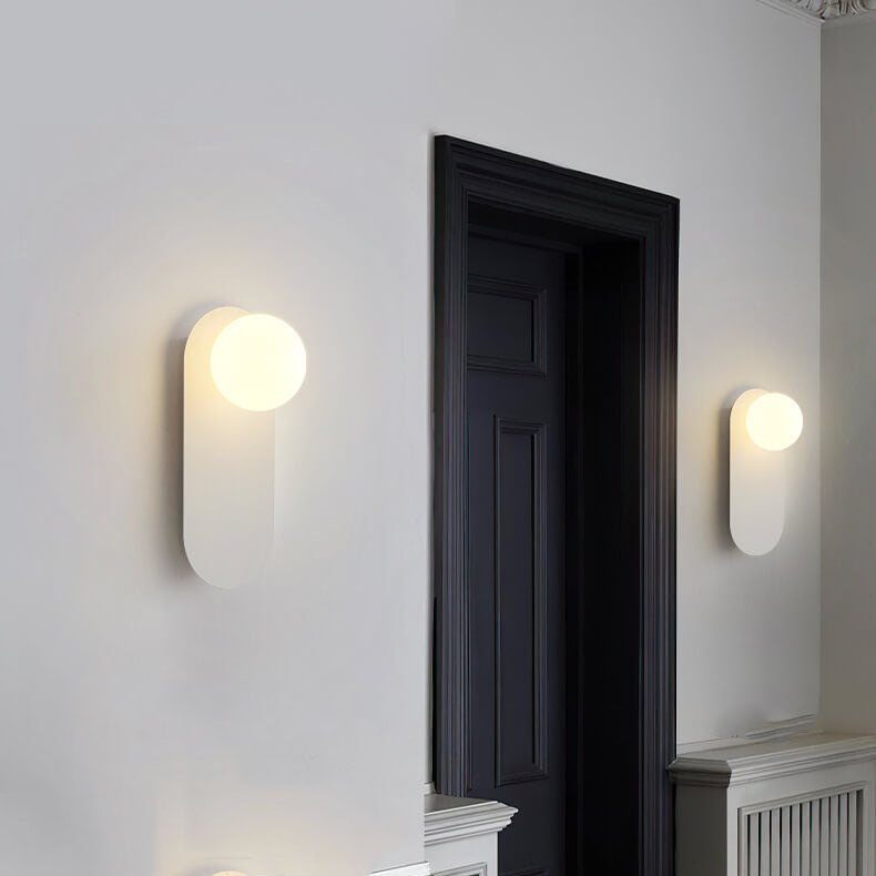 Architectural LED Wall Lamp for Hotel Room Modern Oval Glass Globe Sconce Boutique Hospitality Corridor Lighting