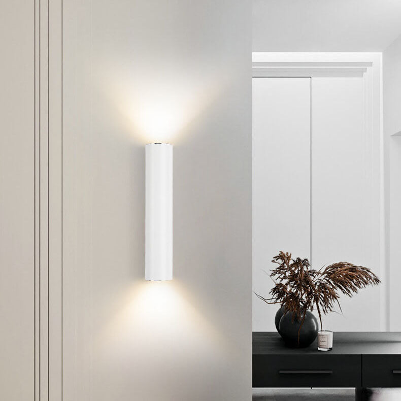 Architectural LED Cylinder Wall Sconce Up Down Light for Boutique Hotel Corridor Hospitality Lighting Wholesale