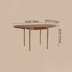 Mesa de comedor moderna minimalista plegable ovalada de madera y acero inoxidable con tablero de melamina para 4 personas