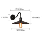 Lámpara de pared moderna minimalista, impermeable, redonda, plisada, con pétalos, de hierro, de 1 luz, para patio exterior