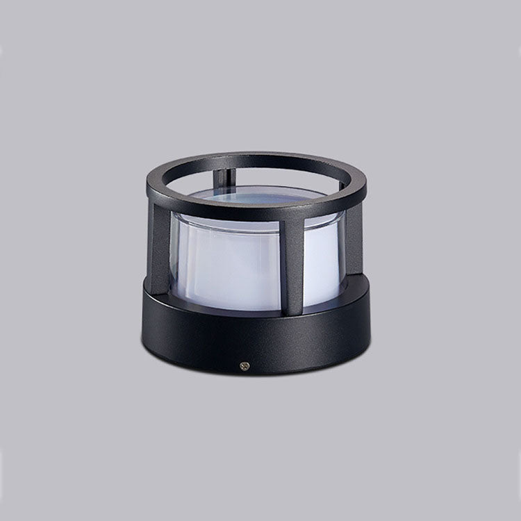 Modern Outdoor Post Cap and Pier Mount Column Light Cylindrical Glass Pillar LED Waterproof for Gates, Driveways, and Patios