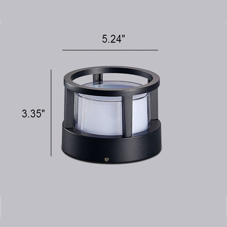 Modern Outdoor Post Cap and Pier Mount Column Light Cylindrical Glass Pillar LED Waterproof for Gates, Driveways, and Patios