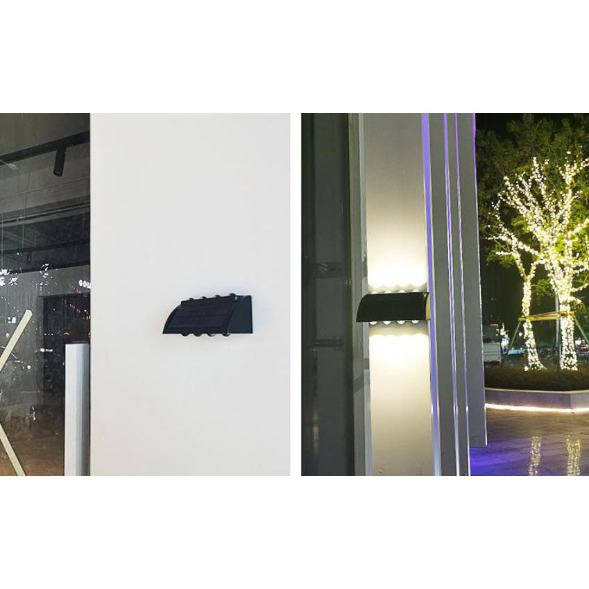 Modern Solar Up and Down Wall Sconce Waterproof Multi-Beam LED Outdoor Light for Garden and Fence