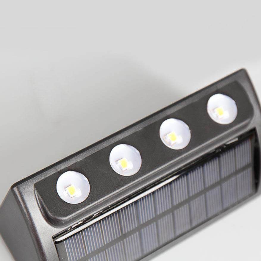 Modern Solar Up and Down Wall Sconce Waterproof Multi-Beam LED Outdoor Light for Garden and Fence