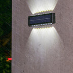 Lámpara de pared LED rectangular, impermeable, solar, de ABS y PVC, de diseño moderno y simple, para patio exterior