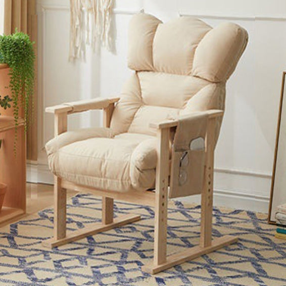 Sillón reclinable de lujo moderno de terciopelo y algodón con reposabrazos y respaldo ajustables para sala de estar