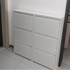 Modern Minimalist Steel Slim Rectangular Shoe Storage With Flip Drawers 3/4 Tier For Entryway