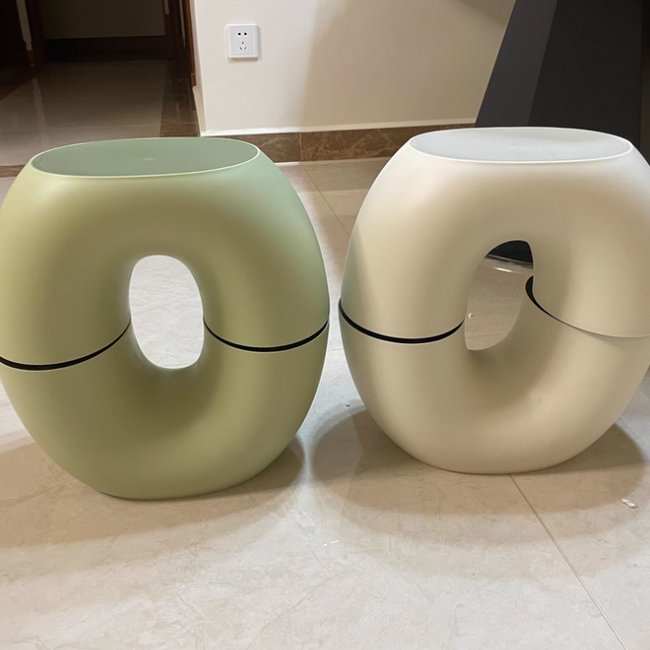 Contemporary Creative PP Rainbow Shape Macarons Footstool Backless Armless For Living Room