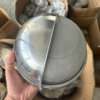 Lámpara aplique de pared redonda esmerilada de 1 luz, de cristal y aluminio, resistente al agua, estilo industrial contemporáneo, para patio exterior