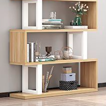 Contemporary Scandinavian Geometric Vertical MDF Steel Bookshelves 3/4/5/6-Tier Open Back Design Standing Shelves For Home Office