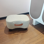 Contemporary Nordic Cuboid Portable Synthetic Fabric Pine Footstool Backless Armless For Living Room