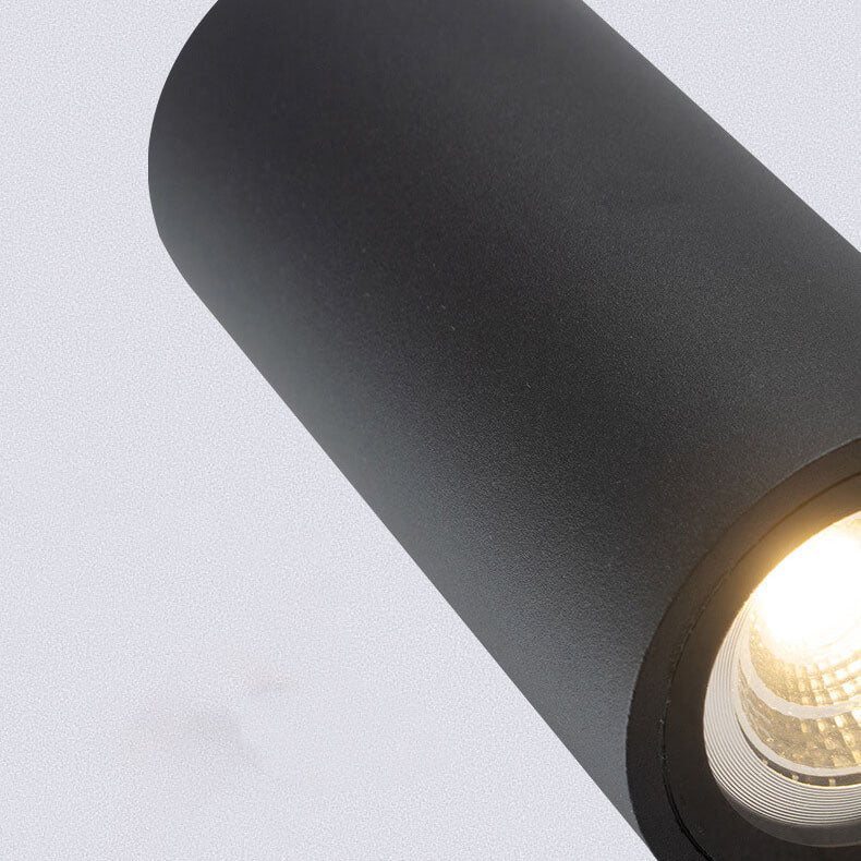 Lámpara de pared de estilo cilindro de vidrio y aluminio, moderna y minimalista, impermeable, con 2 luces para patio exterior