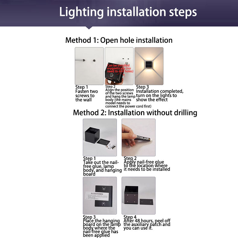 Lámpara de pared LED cuadrada de aluminio con franjas, estilo moderno y minimalista, para jardín