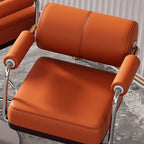 Contemporary Luxury Faux Leather Upholstered Height Adjustable Swivel Bar Stool Armrest Footrest For Dining Room
