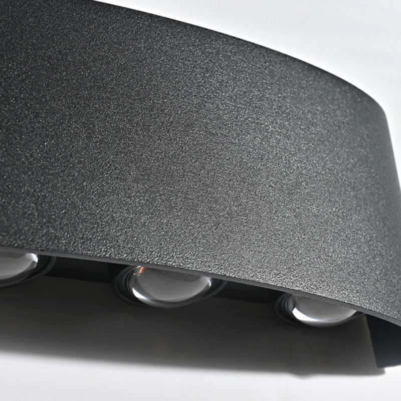 Moderna lámpara de pared LED minimalista impermeable de cilindro rectangular de aluminio y hierro acrílico para patio exterior