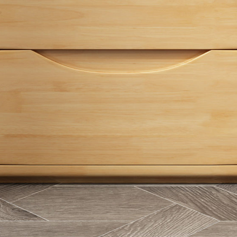 Mesita de noche japonesa tradicional rectangular de madera de caucho y metal con 2/3 cajones para cabecera