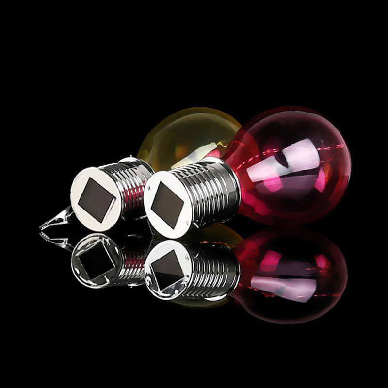 Bombillas de colores creativas, de plástico, solares, LED, luz colgante para exteriores