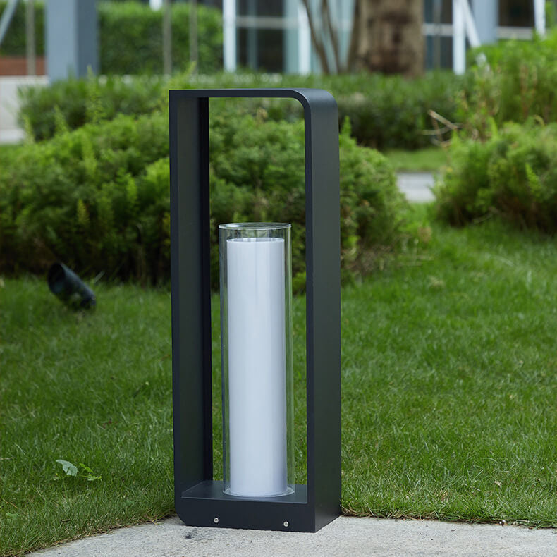 Modern Minimalist LED Outdoor Bollard Light Waterproof Pathway Landscape Fixture Solar or Hardwired for Garden Patio Wholesale