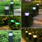 Modern Louvered Solar Pathway Lights Waterproof LED Outdoor Bollard Landscape Lighting for Garden and Driveway