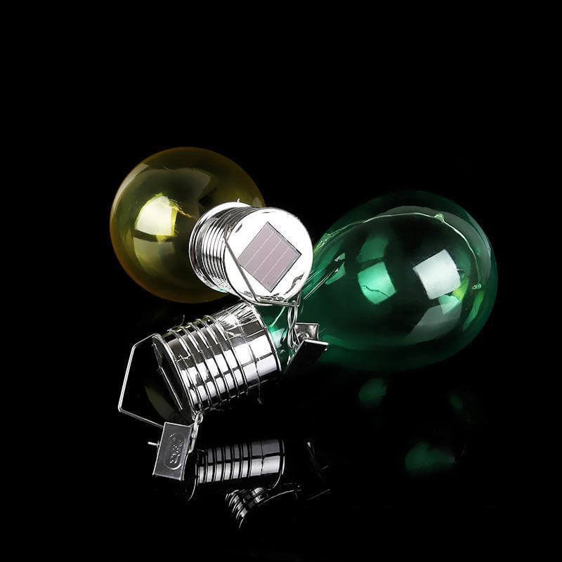 Bombillas de colores creativas, de plástico, solares, LED, luz colgante para exteriores