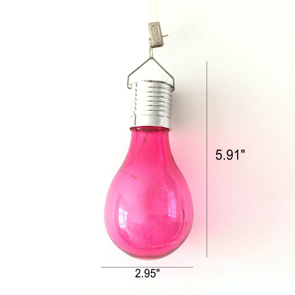 Bombillas de colores creativas, de plástico, solares, LED, luz colgante para exteriores