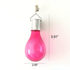 Bombillas de colores creativas, de plástico, solares, LED, luz colgante para exteriores