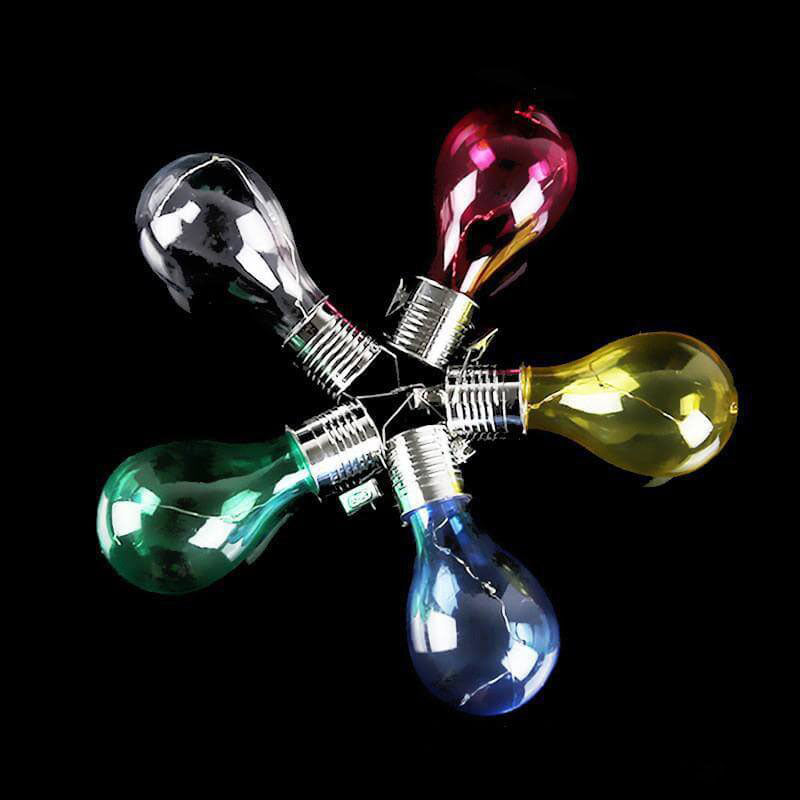 Bombillas de colores creativas, de plástico, solares, LED, luz colgante para exteriores