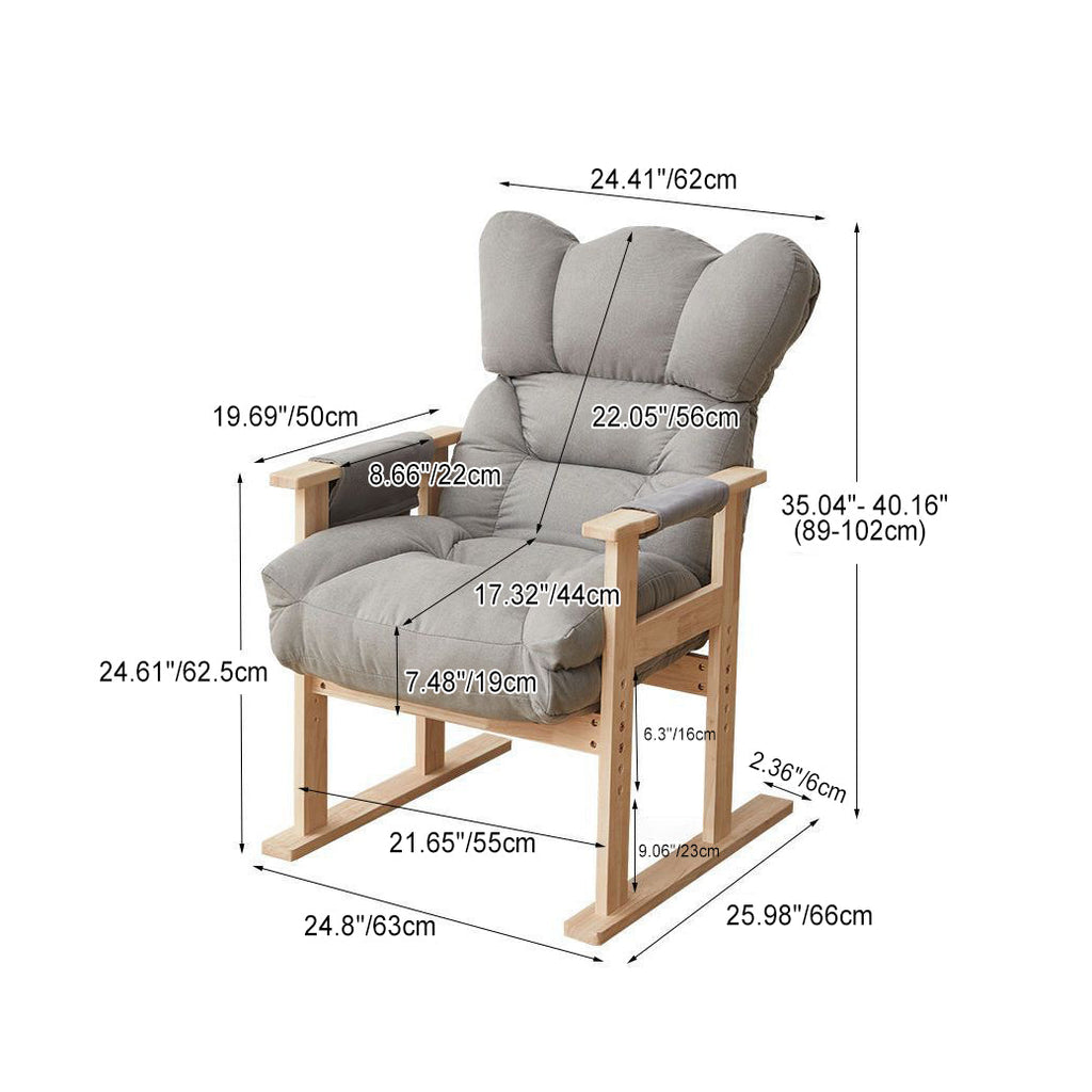 Sillón reclinable de lujo moderno de terciopelo y algodón con reposabrazos y respaldo ajustables para sala de estar