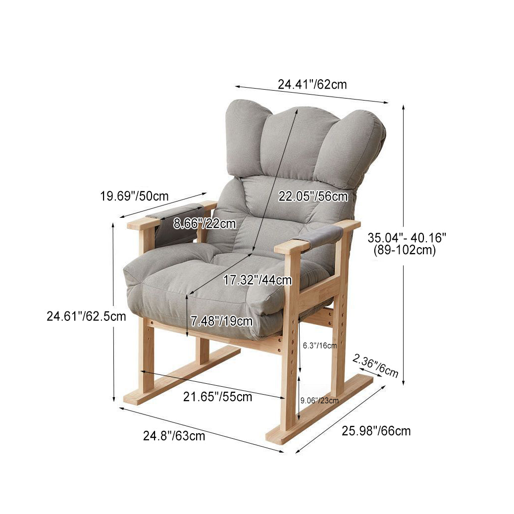 Sillón reclinable de lujo moderno de terciopelo y algodón con reposabrazos y respaldo ajustables para sala de estar