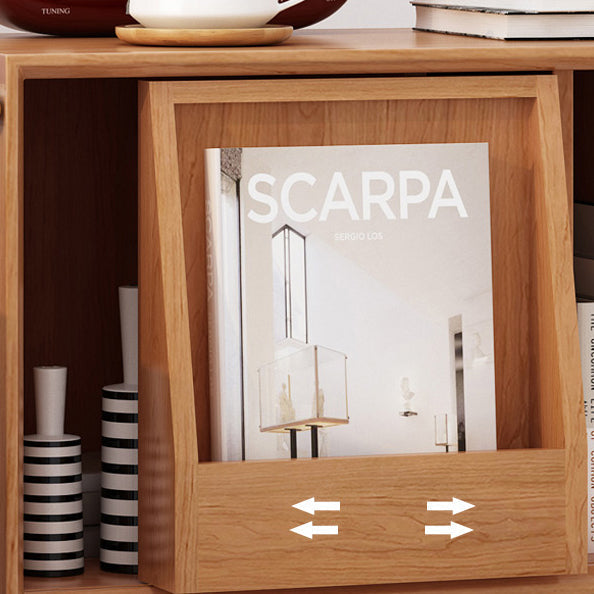 Mesa auxiliar rectangular contemporánea nórdica de dos niveles de pino, madera contrachapada y acero inoxidable para salón