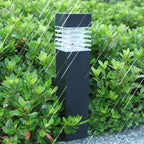 Modern Louvered Solar Pathway Lights Waterproof LED Outdoor Bollard Landscape Lighting for Garden and Driveway