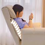 Reposapiés reclinable moderno minimalista ajustable – Tapicería cuadrada de tela, espuma acolchada, acero y aleación de aluminio – Hogar y oficina