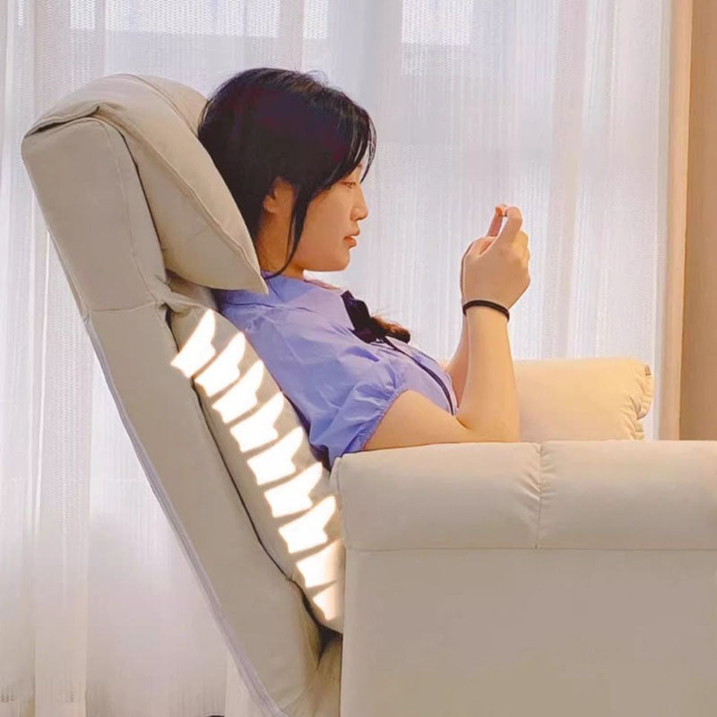 Reposapiés reclinable moderno minimalista ajustable – Tapicería cuadrada de tela, espuma acolchada, acero y aleación de aluminio – Hogar y oficina