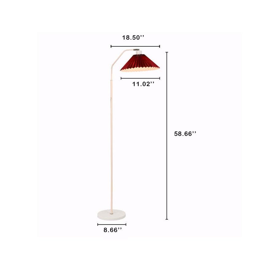 Lámpara de pie de una luz con pantalla plisada de tela minimalista