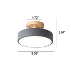 Modern Minimalist Nordic Wooden Round LED Ceiling Light Semi-Flush Mount Fixture for Living Room Bedroom Kitchen Dimmable Energy Saving Wholesale
