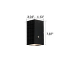 Modern Solar Black Rectangular Die-Cast Aluminum Solar LED Outdoor Wall Light