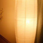 Lámpara de pie de columna minimalista nórdica de papel de arroz con 2 luces