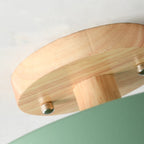 Modern Minimalist Nordic Wooden Round LED Ceiling Light Semi-Flush Mount Fixture for Living Room Bedroom Kitchen Dimmable Energy Saving Wholesale