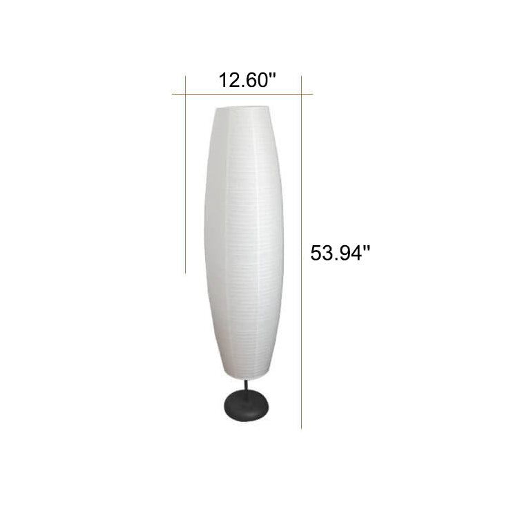 Lámpara de pie de columna minimalista nórdica de papel de arroz con 2 luces