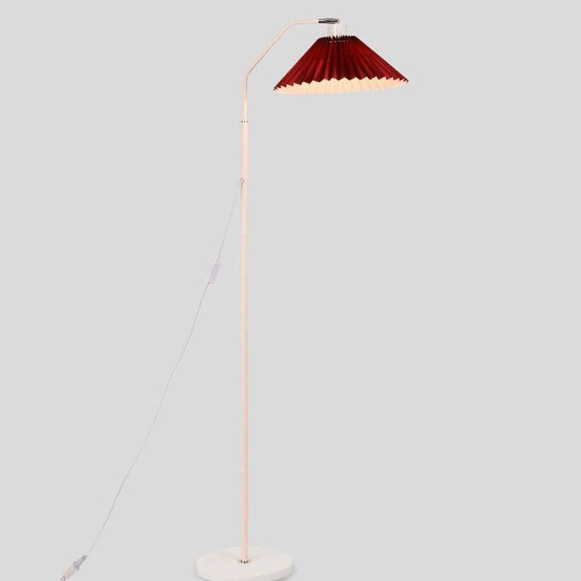 Lámpara de pie de una luz con pantalla plisada de tela minimalista