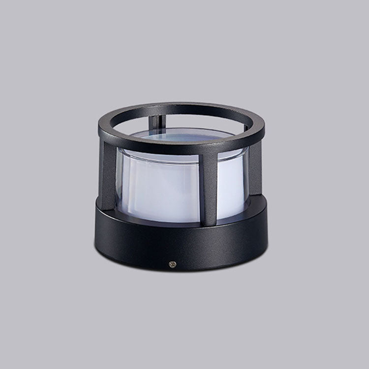 Modern Outdoor Post Cap and Pier Mount Column Light Cylindrical Glass Pillar LED Waterproof for Gates, Driveways, and Patios