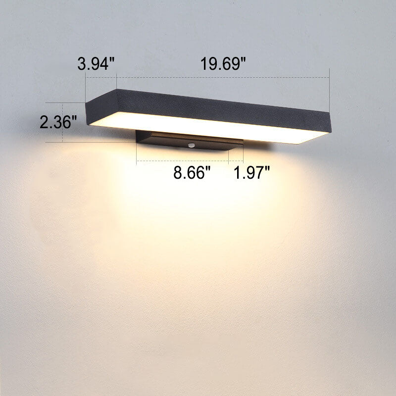 Modern Linear LED Motion Sensor Outdoor Wall Sconce Waterproof Exterior Front Porch Light Fixture