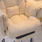 Reposapiés reclinable moderno minimalista ajustable – Tapicería cuadrada de tela, espuma acolchada, acero y aleación de aluminio – Hogar y oficina
