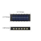 Lámpara de pared LED rectangular, impermeable, solar, de ABS y PVC, de diseño moderno y simple, para patio exterior