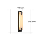 Modern Transitional Rectangular Copper Marble LED Outdoor Wall Sconce Lamp For Outdoor Patio