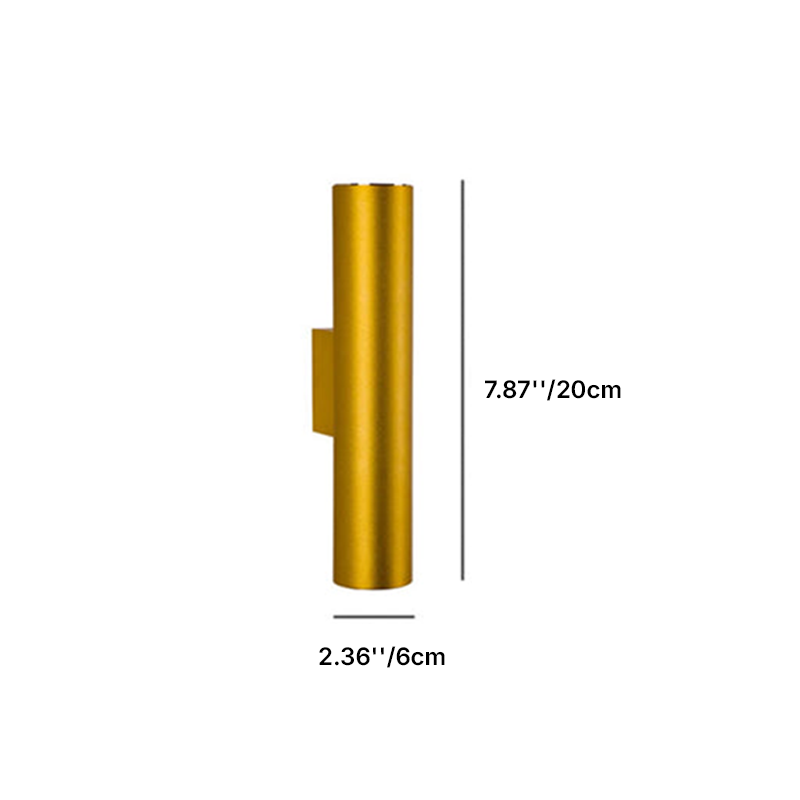 Architectural LED Cylinder Wall Sconce Up Down Light for Boutique Hotel Corridor Hospitality Lighting Wholesale