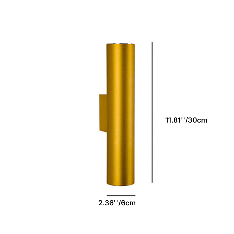 Architectural LED Cylinder Wall Sconce Up Down Light for Boutique Hotel Corridor Hospitality Lighting Wholesale