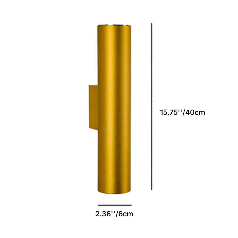 Architectural LED Cylinder Wall Sconce Up Down Light for Boutique Hotel Corridor Hospitality Lighting Wholesale