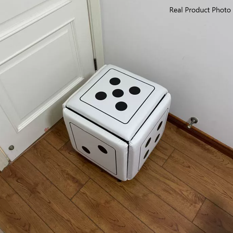 Contemporary Faux Leather Dice-Cube Stool — 5-in-1 Stackable, Low-Profile Stool with Casters for Living Room