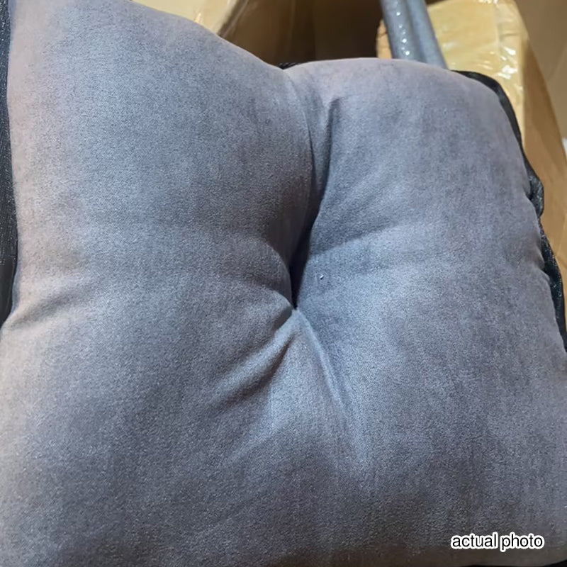 Modern Velvet & Metal Rectangular Foldable Recliner with Semi-Curved Backrest, Cotton Footrest and Storage Bag for Bedroom